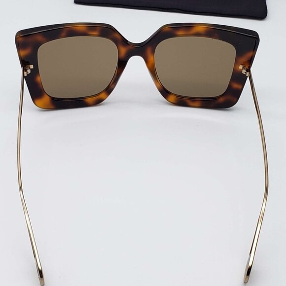 Gucci Havana Gold Brown Square Ladies Sunglasses - Picture 5 of 14